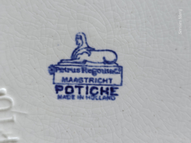 Potiche blauw Petrus Regout groot bord 30 cm