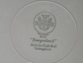 Villeroy en Boch Burgenland blauw ronde schaal met greepjes 28,5 cm (bruine verkleuringen)