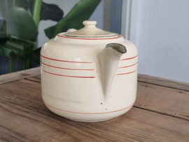 Emaille Vintage Theepotje 0.9 liter met art-deco print