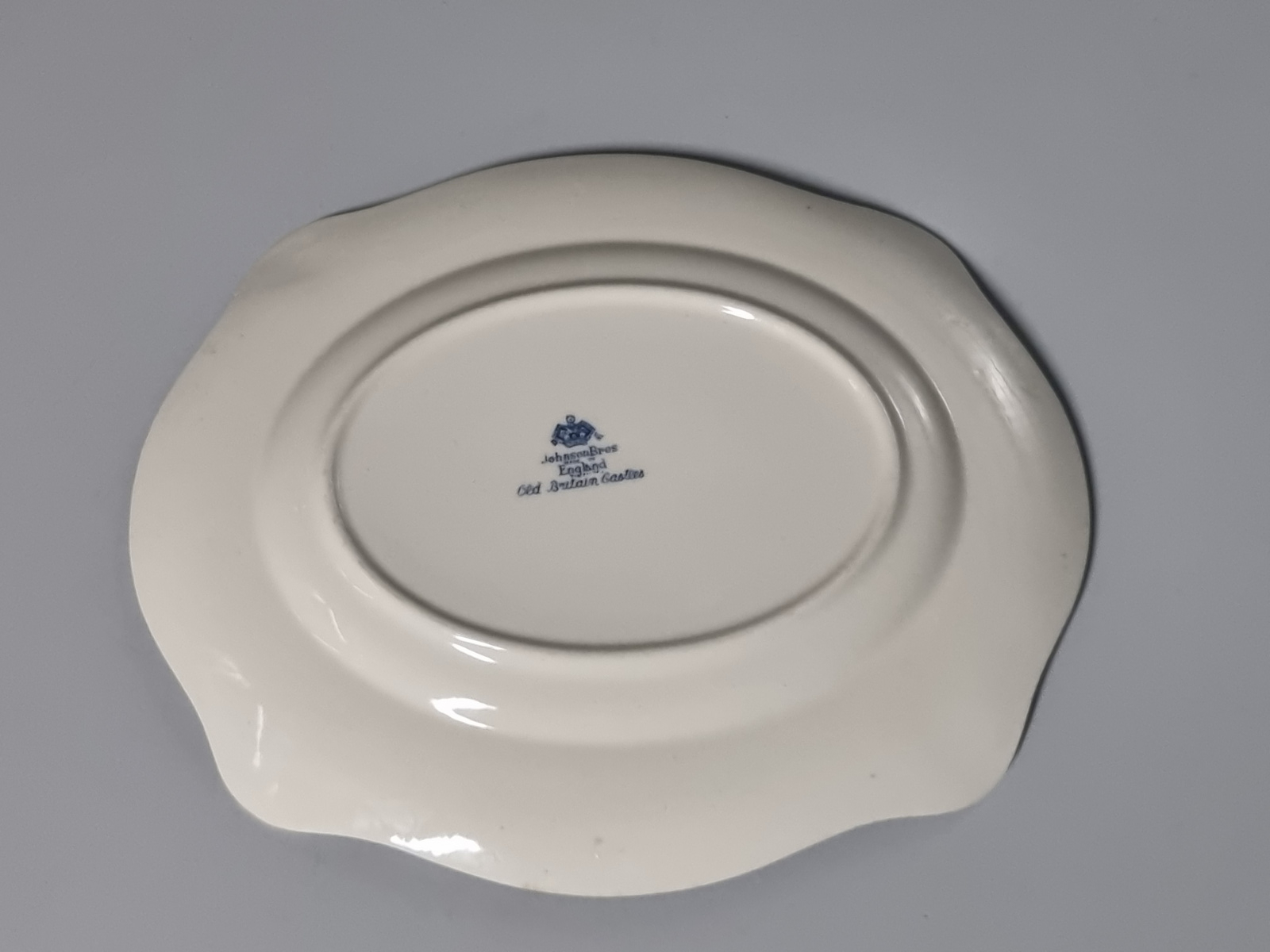 Engels blauw Johnson Bros Old Britain Castles Serveerschaal 26 cm