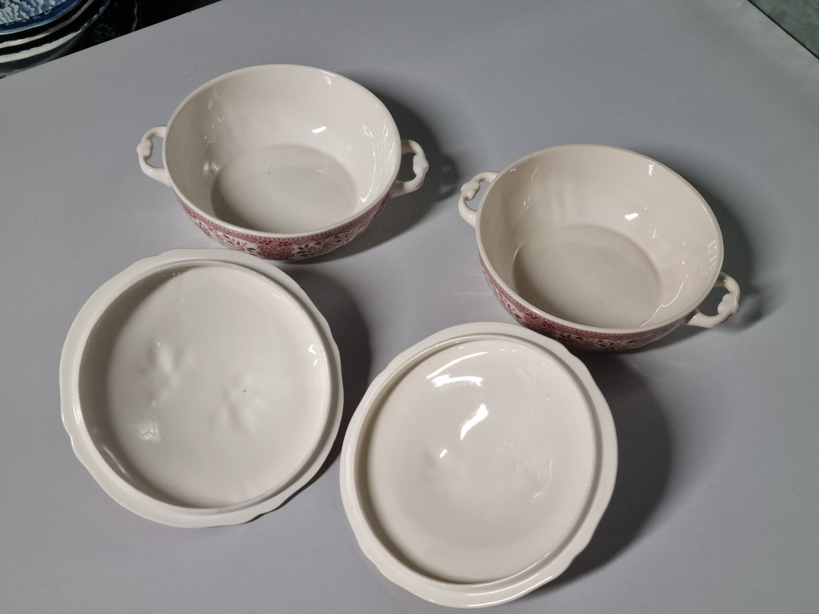 Villeroy en Boch Burgenland rood set 2x kleine Dekschaal Terrine