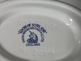 Engels blauw Enoch Wedgwood Lochs of Scotland sauskom op vaste onderschotel