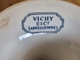 Sarreguemines Vichy Tazza, ronde schaal op hoge voet
