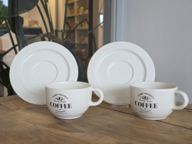 Claire Wilson's robuuste set 2x Coffee kop en schotel 10 cm