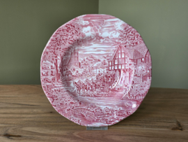 Engels rood Enoch Wedgwood Dickens Coaching Days diep bord 22 cm