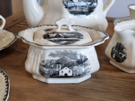 Landschap Zwart Societe Ceramique Koffieservies 6-pers. (hoekig model)