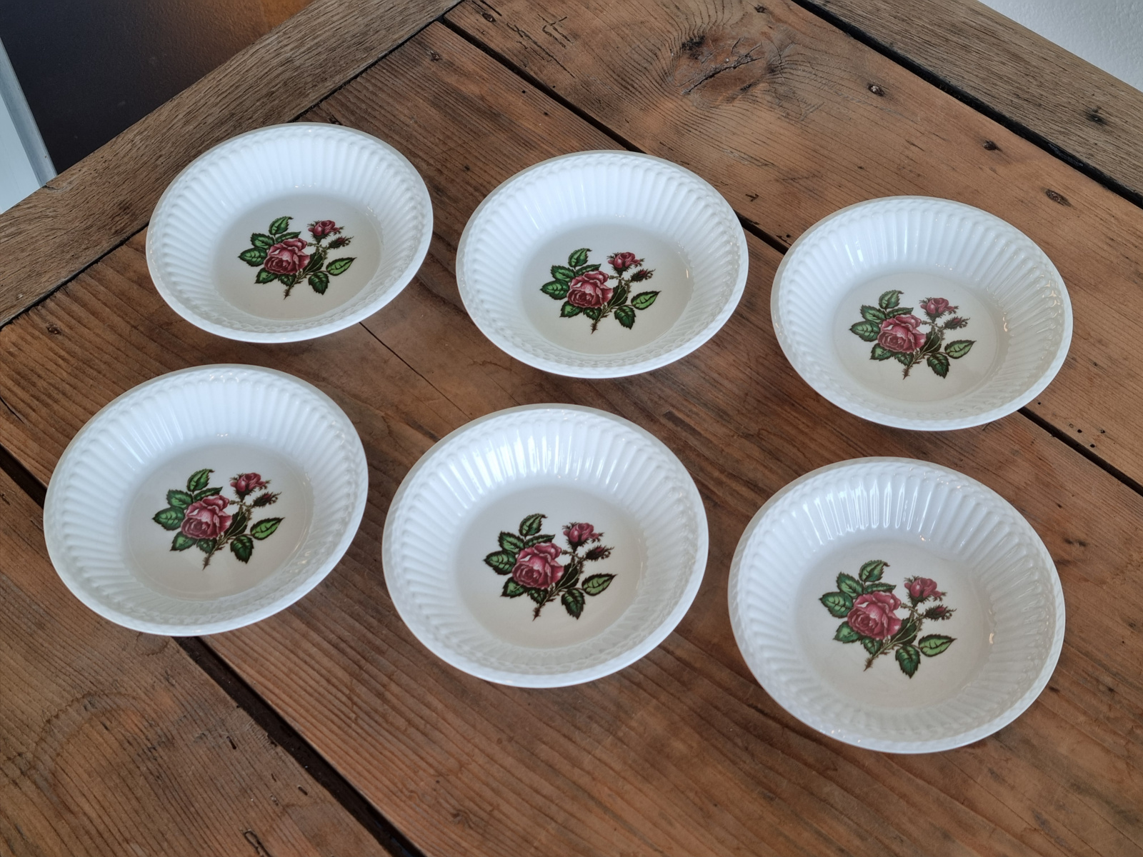 Wedgwood Moss Rose set 6x rond schaaltje 13 cm