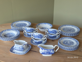 Engels blauw Jachtservies Myott's Country Life Eetservies 6 personen