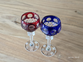 Boheems Kristal Glas set van 2x op voet 12,5 cm