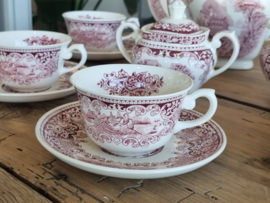 Regout Castillo Old England rood Koffie Theeservies 6-pers.