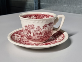 Villeroy en Boch Rusticana rood set 8x Koffie Kop en schotel