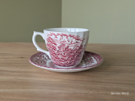 Engels rood British Olde Country Castles Kop en schotel