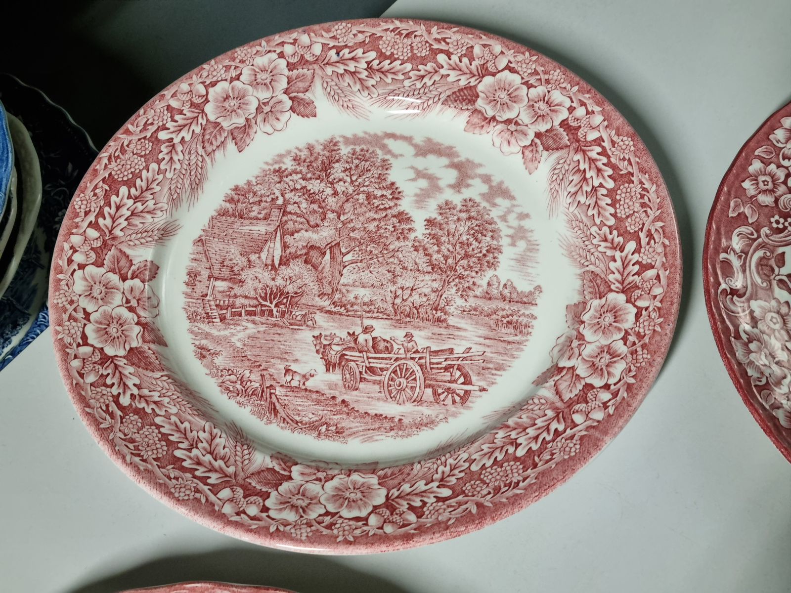 Engels rood Set 6x mix & match plat dinerbord