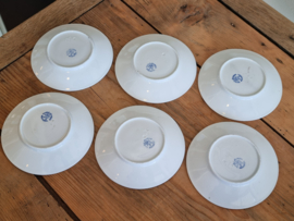 Societe Ceramique zwart met paarse bloem set 6x Kop en schotel
