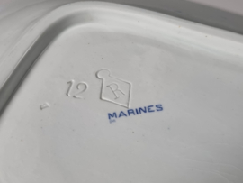 Petrus Regout Marines licht blauw rechthoekige serveerschaal 37 cm