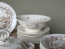 Boch Frères Cotage Terre de Fer bruin compleet servies min. 10 personen