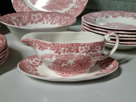 Engels rood Enoch Wedgwood Woodland serviesset 21-delig