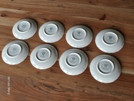 Villeroy en Boch Burgenland rood set 8x koffie kop en schotel (bruin en groen stempel)