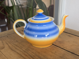 Mosa Maastricht theepot geel met blauw