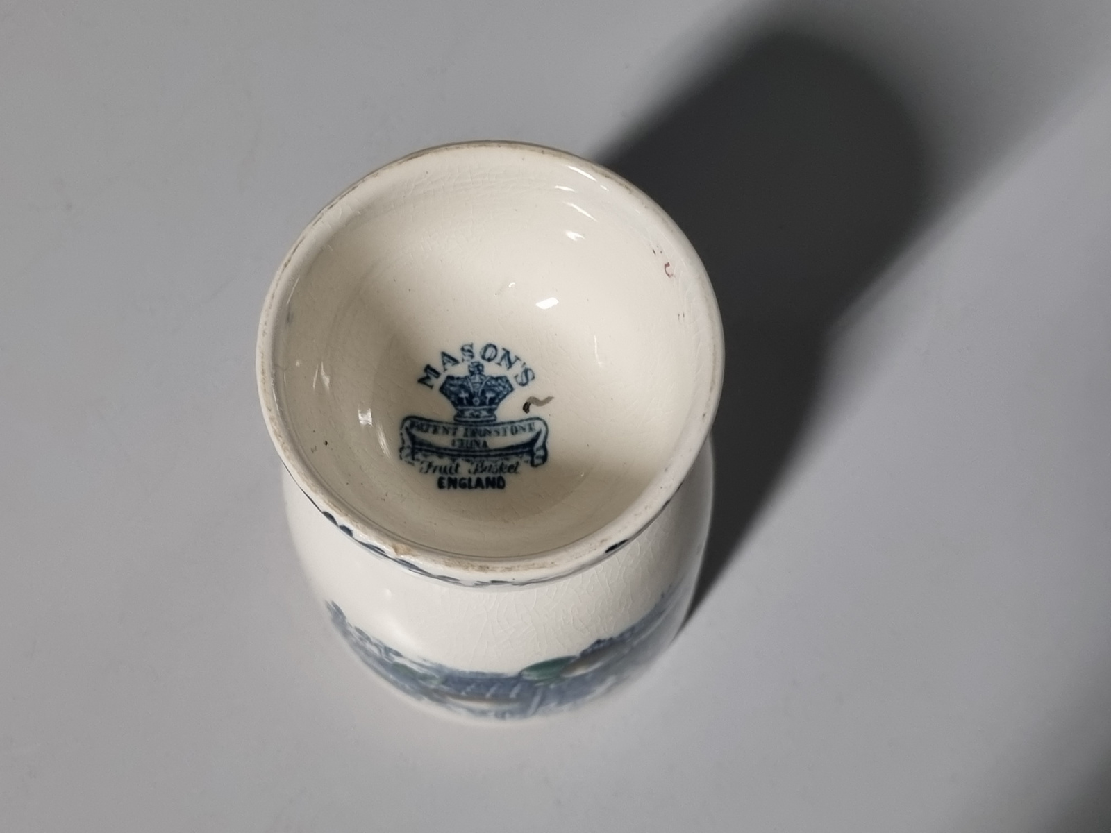Engels Mason's Fruit Basket grote Eierdop met haarlijn (zeldzaam) 9,5 cm