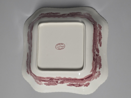 Engels Copeland Spode's Tower rood hoge vierkante schaal 23 cm