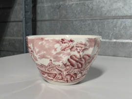 Engels rood Jachtservies Myott's Country Life suikerschaaltje (witte binnenkant)