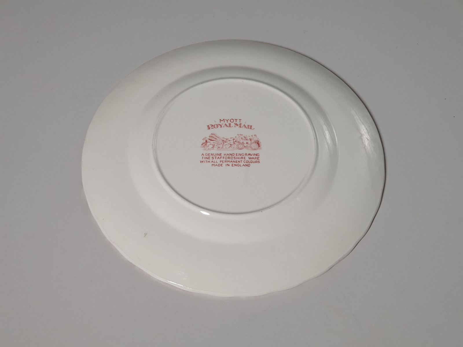 Engels rood Myott Royal Mail Postkoets Ontbijtbordje 20 cm