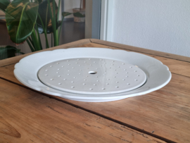 Regout wit robuust plat Serveerbord met Treef 37 cm (golvende rand)