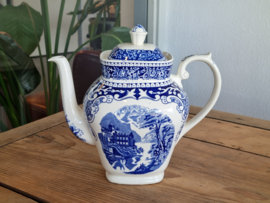 Regout Castillo Old England blauw robuuste Chocoladepot Koffiepot 2 liter