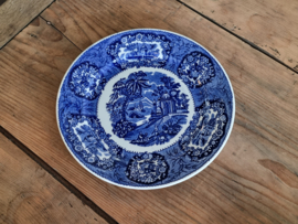 Petrus Regout blauw Lonka plat dinerbord Ø 23,5 cm