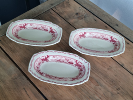Victoria Rood Societe Ceramique set 3x Belegschaaltje Serveerschaaltje (creme)