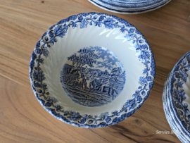 Engels blauw Jachtservies Myott's Country Life Eetservies 8 personen