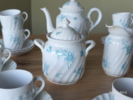 Petrus Regout decor Riva petrol koffieservies 9 personen