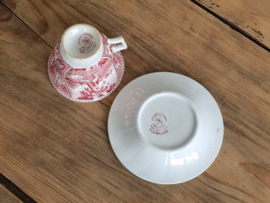 Tea Drinker Societe Ceramique rood Kop en schotel 9 cm