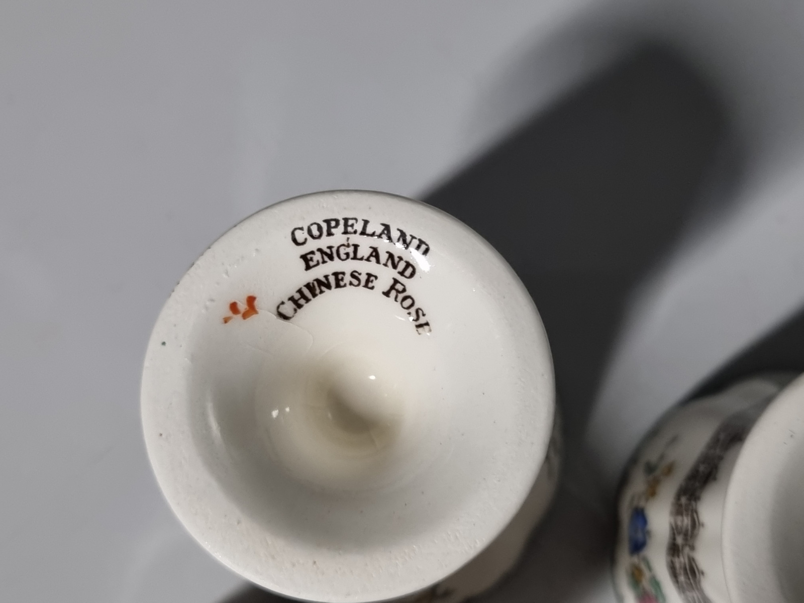 Engels Spode Copeland Chinese Rose set 6x Eierdopje