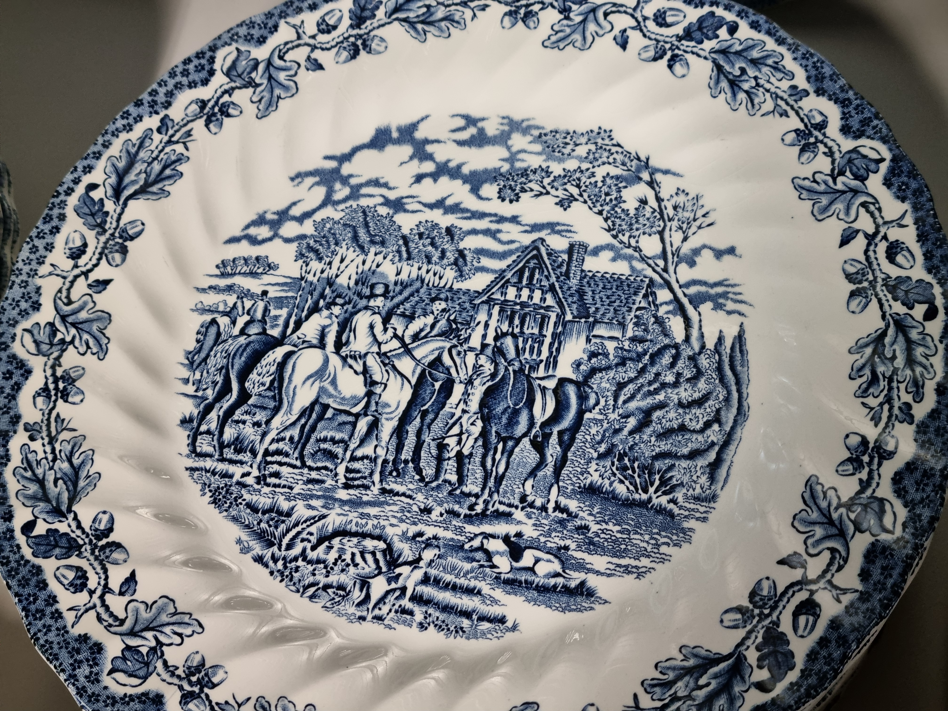 Engels blauw Jachtservies Myott's Country Life Eetservies 24 persoons