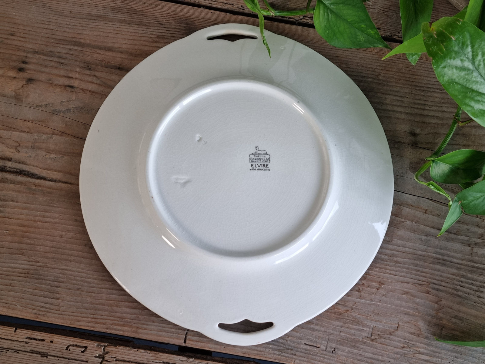 Petrus Regout decor Elvire Taartschaal Vlaaischaal 28 cm