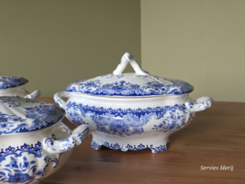 Boch BFK decor Dordrecht blauw set 3x dekschaal terrine (kleinste model)