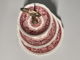 Enoch Wedgwood Mason's Vista rood Etagere 3-laags