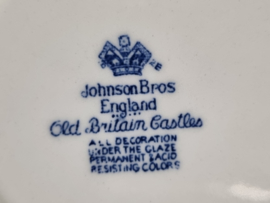 Engels blauw Johnson Bros Old Britain Castles set 3x gebaksbordje 16 cm
