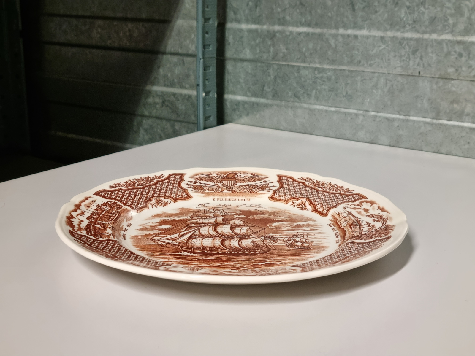 Engels bruin Alfred Meakin Fair Winds plat dinerbord 27 cm