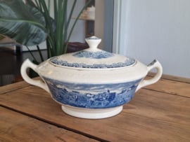 Boerenhoeve blauw Societe Ceramique Dekschaal Terrine