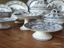 Potiche blauw Societe Ceramique complete serviesset 60 delen