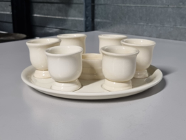 Societe Ceramique creme complete Eierdopset incl. zoutvaatje