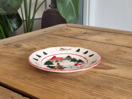 Engels Mason's Christmas Village 1983 Kerstservies Gebaksbordje 14,5 cm
