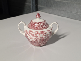 Engels rood Hostess Tableware Olde Country Castles suikerpot