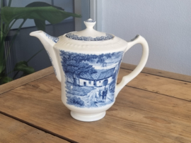 Boerenhoeve blauw Societe Ceramique Koffiepot