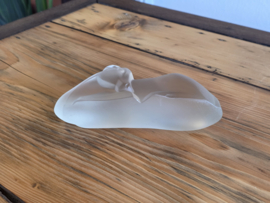 Leerdam Lucienne Bloch Glas Hert gesatineerd glas