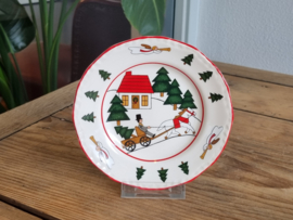 Engels Mason's Christmas Village 1983 Kerstservies Gebaksbordje 14,5 cm