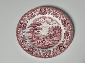 Engels rood Olde Country Castles plat bord 23 cm
